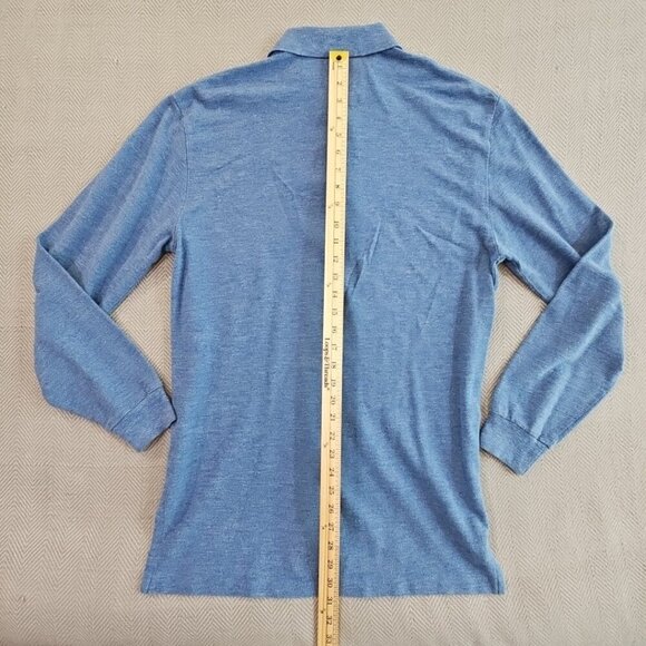 Polo by Ralph Lauren Two Button Henley Men's Size Medium Heathered Blue LS EUC - Picture 14 of 16